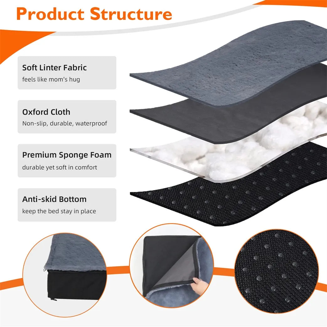 BORWART CN Orthopaedic Dog Bed Waterproof Cushion 2 In 1 Removable Cover