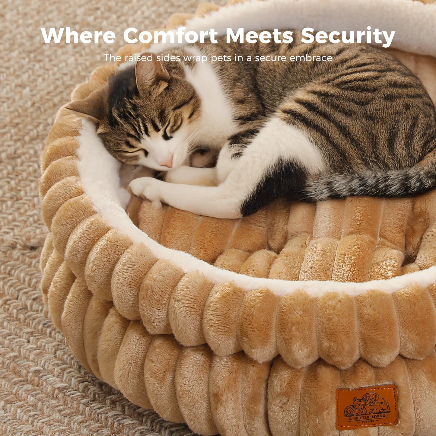 PAWZ Road Round Dog Bed Washable With Anti Slip Bottom