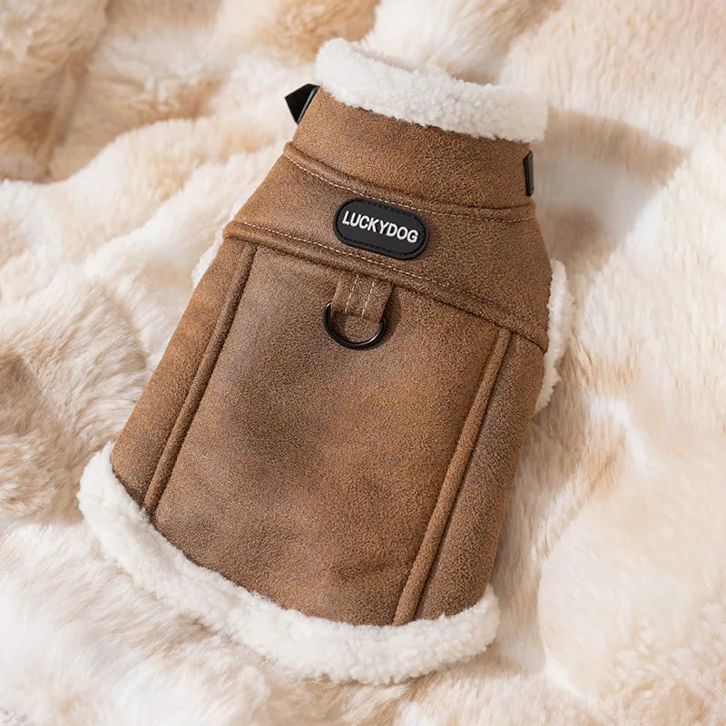 Winter Padded Dog Vest Coat With Traction Buckle For Dogs