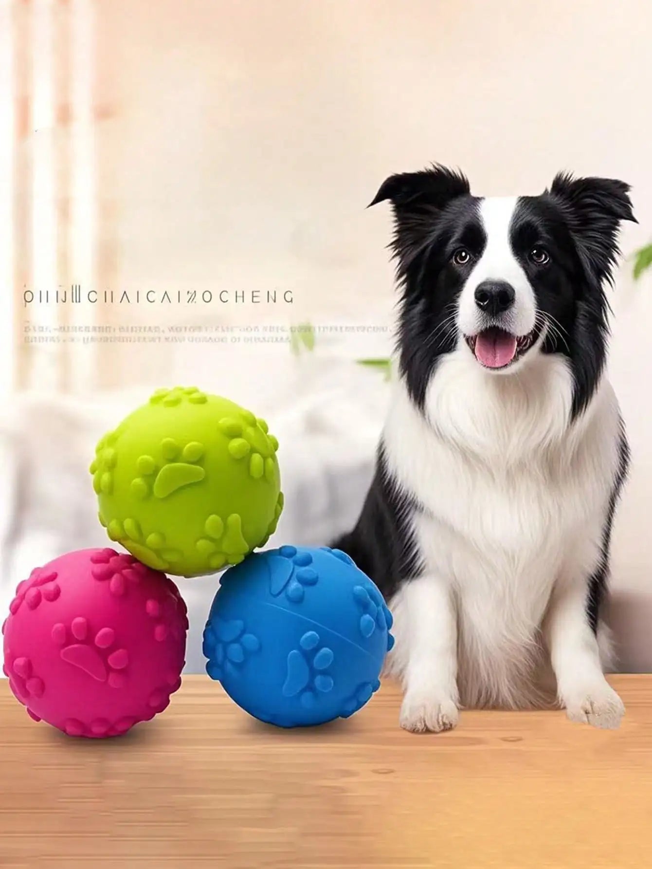 1/3Pcs Natural Latex Squeaky Paw Shaped Dog Balls, Durable Chew Fetch Toys for Small Medium Puppies, Relieve Separation Anxiety
