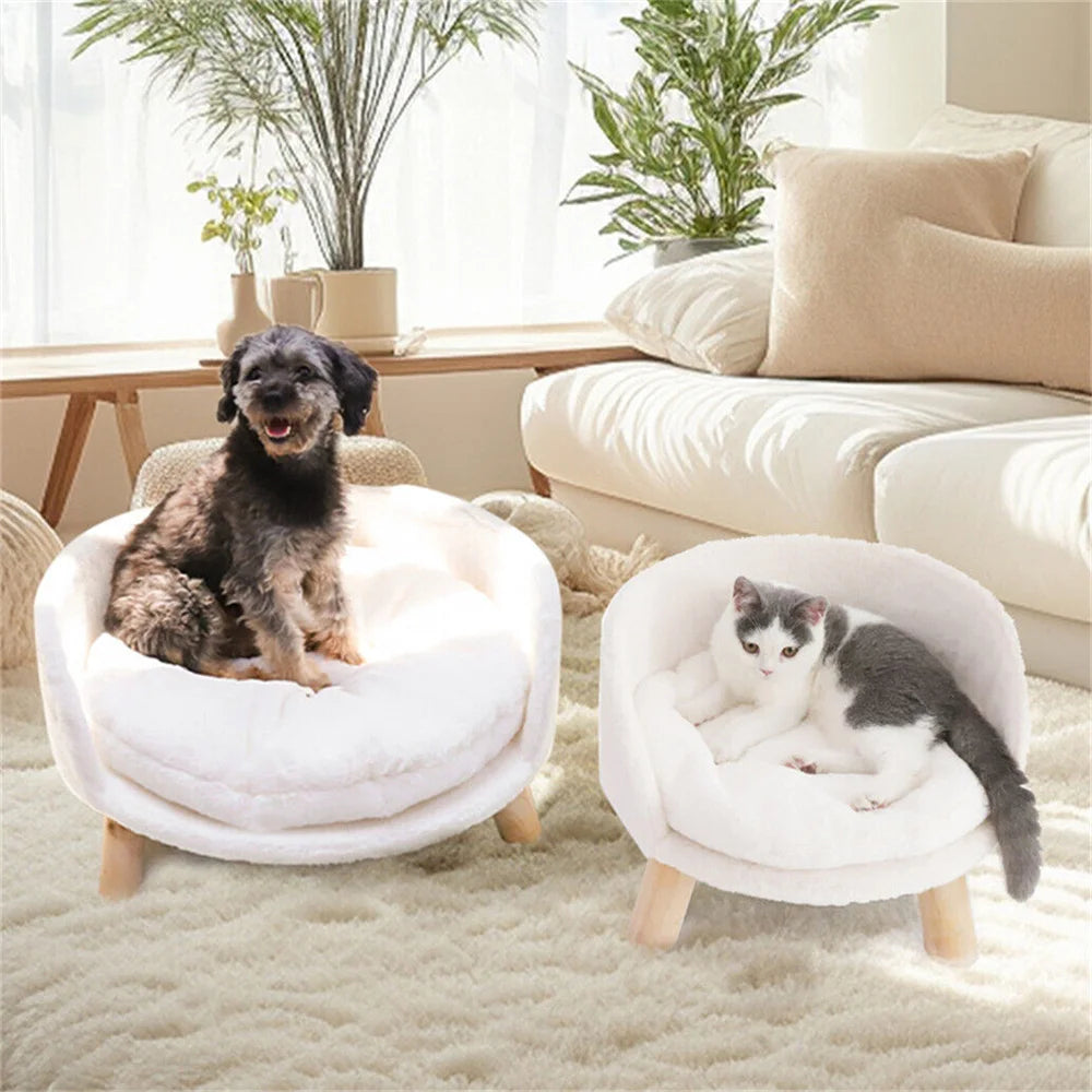 BORWART Soft Elevated Dog Cat Sofa Bed With Removable Cushion
