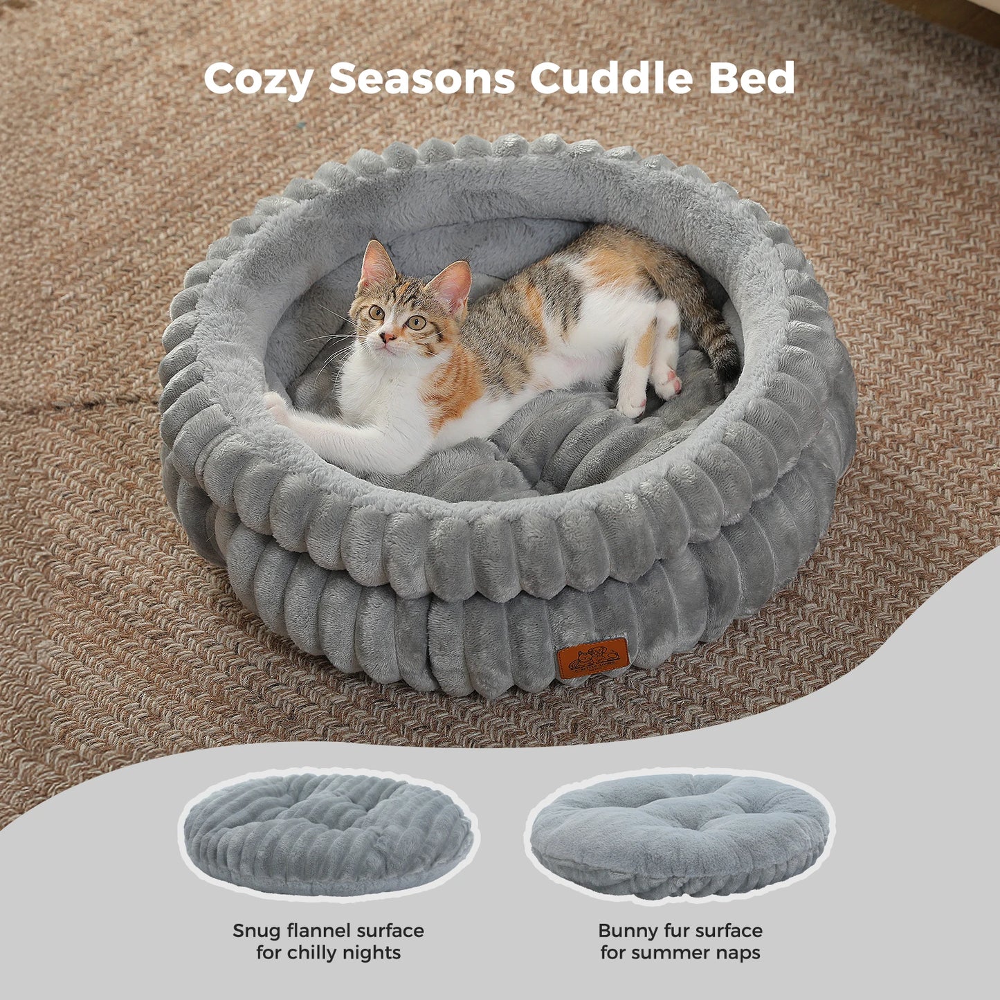 PAWZ Road Round Dog Bed Washable With Anti Slip Bottom
