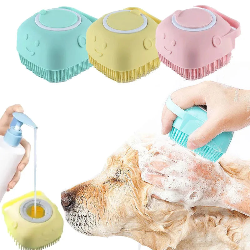 Strongwolf Silicone Pet Bath Massage Gloves Brush