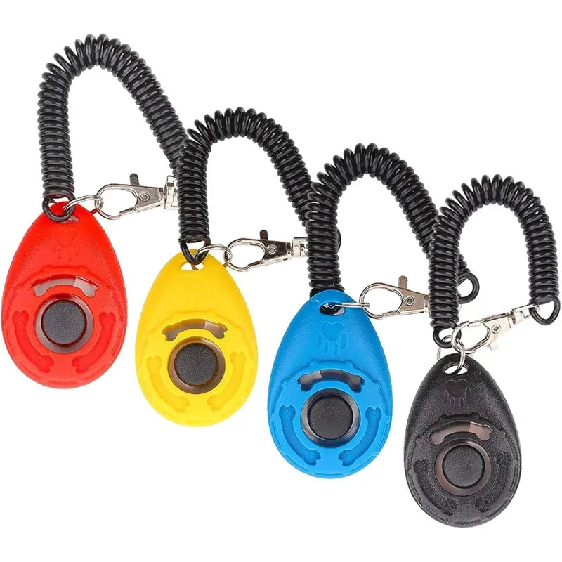 Adjustable Dog Training Clicker With Wrist Strap And Keychain