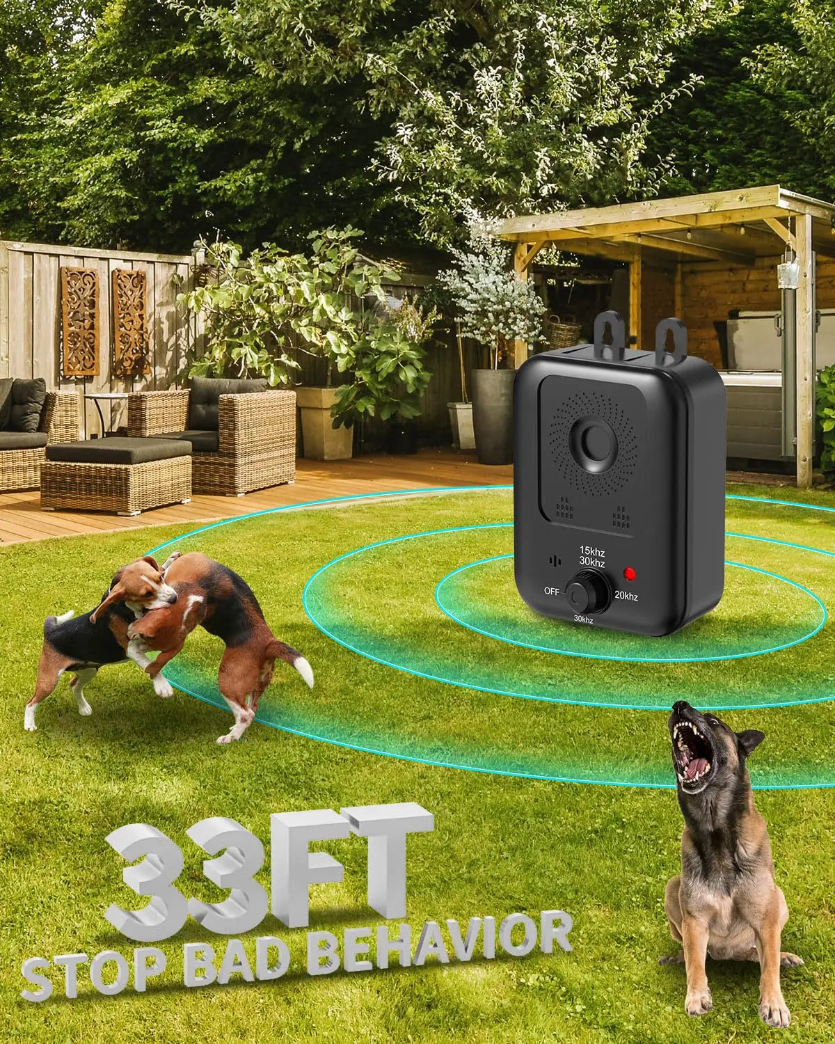 Automatic Ultrasonic Dog Bark Control Device Rechargeable Indoor Outdoor