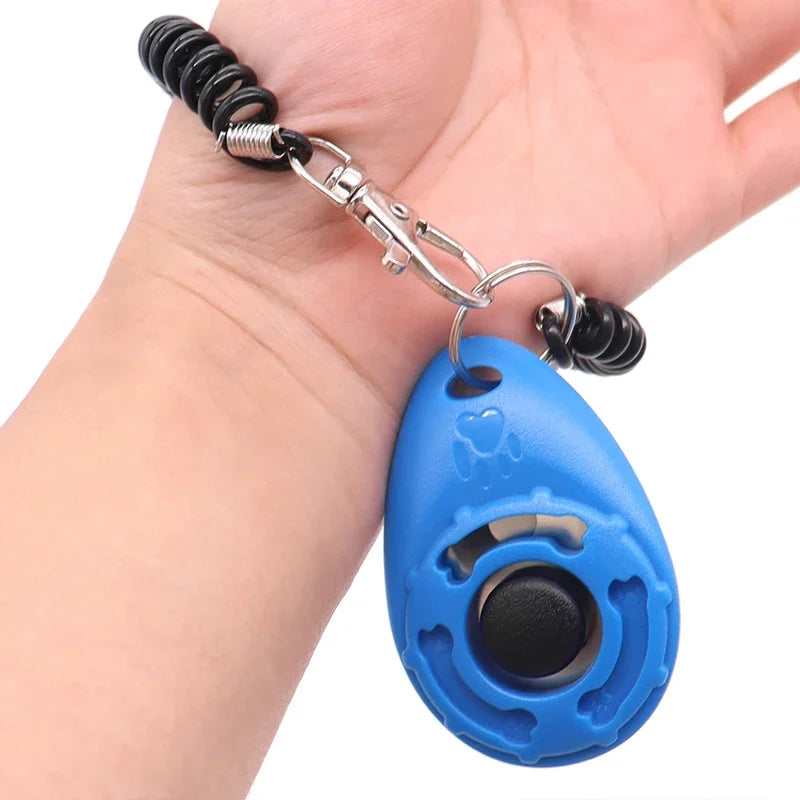 Adjustable Dog Training Clicker With Wrist Strap And Keychain