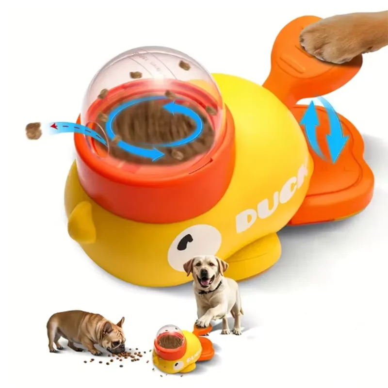 Duck Themed Interactive Puzzle Pet Feeder For Dogs And Cats
