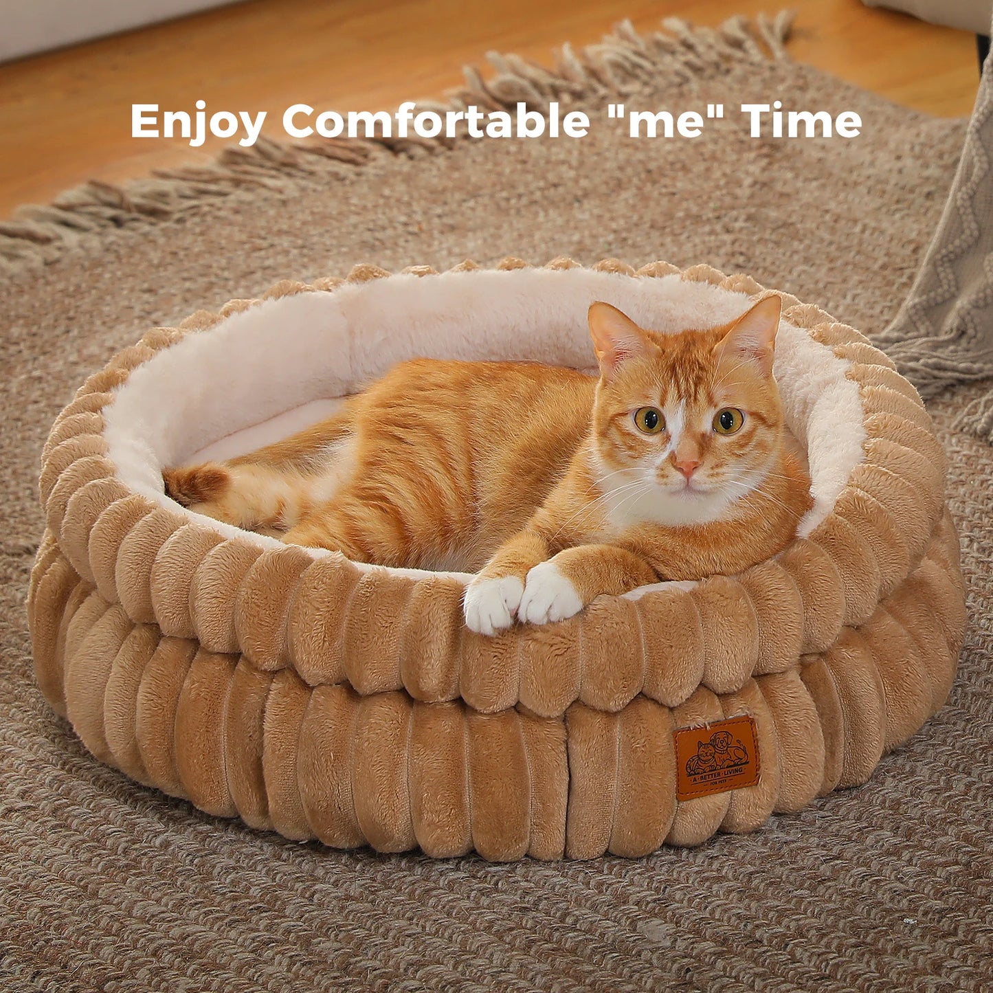 PAWZ Road Round Dog Bed Washable With Anti Slip Bottom