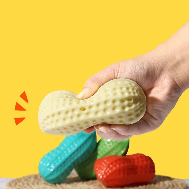 Pet Peanut Toy TPR Chew Toy For Dogs Interactive Squeak