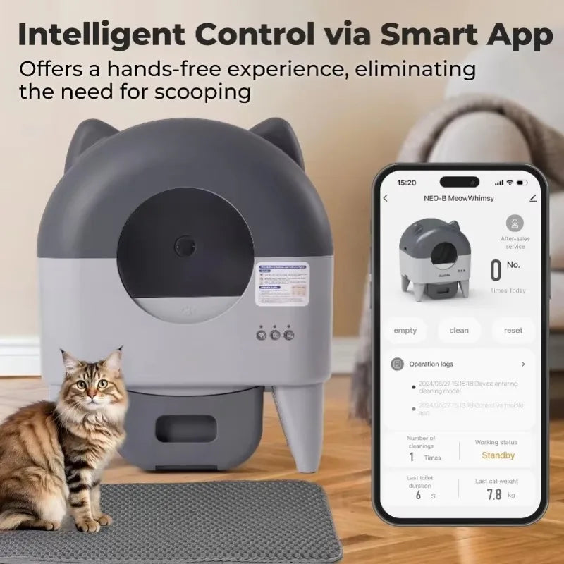 Lunapurr Automatic Self-Cleaning Cat Litter Box With App Control