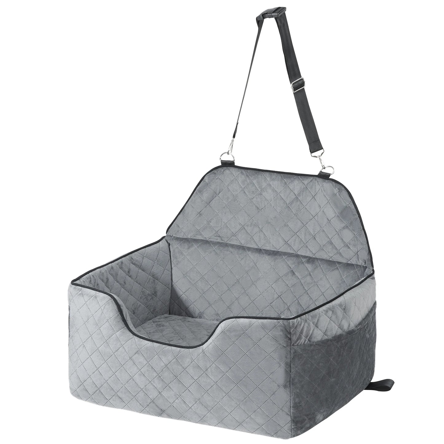 SucceBuy Dog Car Seat Booster With Storage Pocket And Sponge Filling