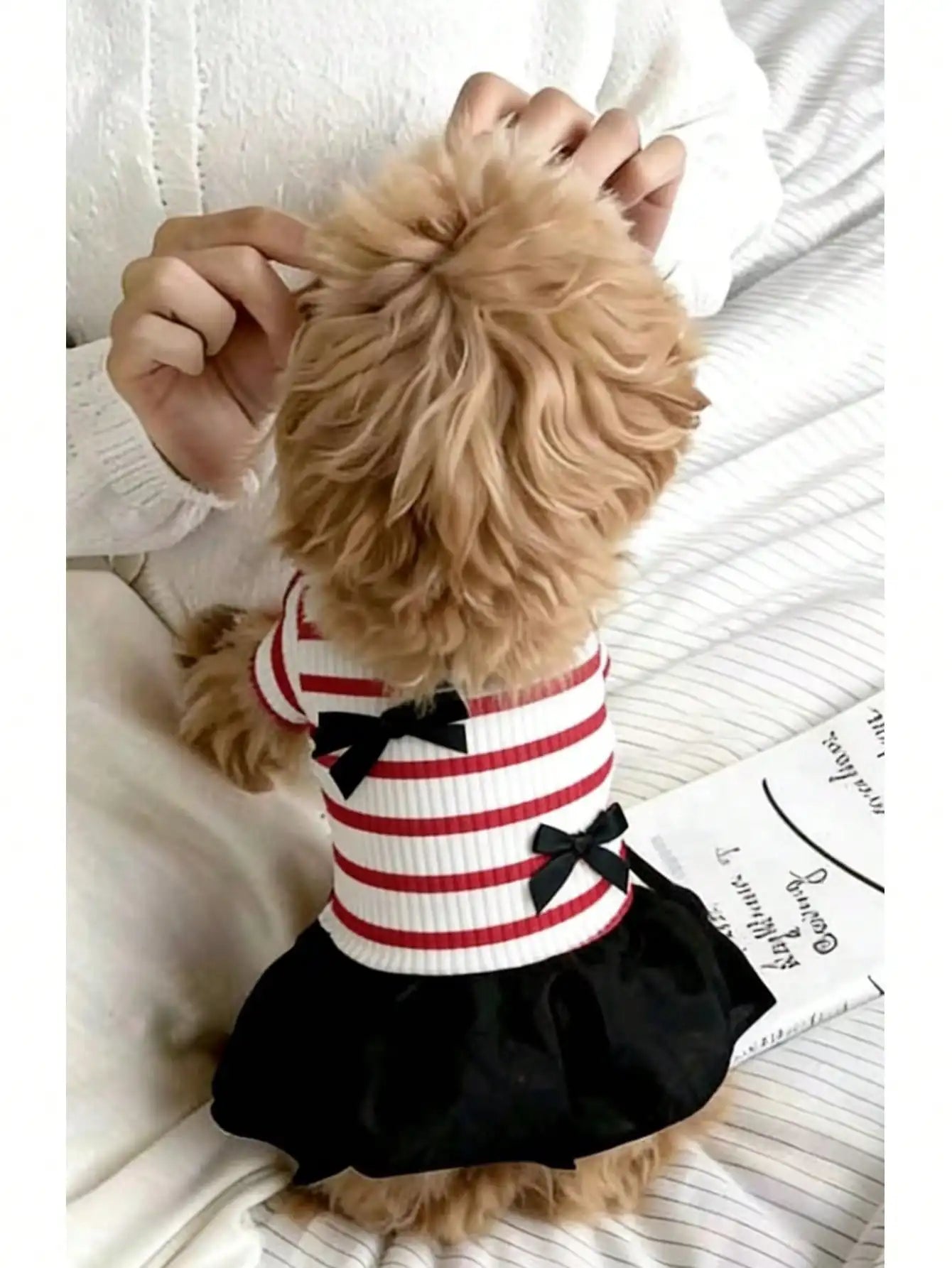 Small Dog Striped Casual Dress Lightweight Airy Fabric Pet Clothes