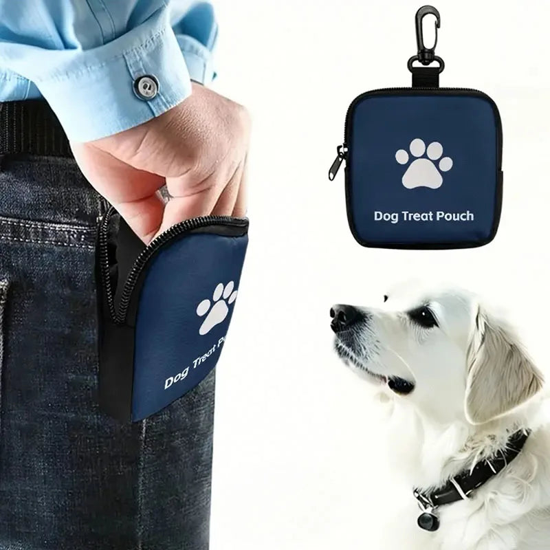 Linen Portable Dog Treat Bag for Training and Outdoor Walks