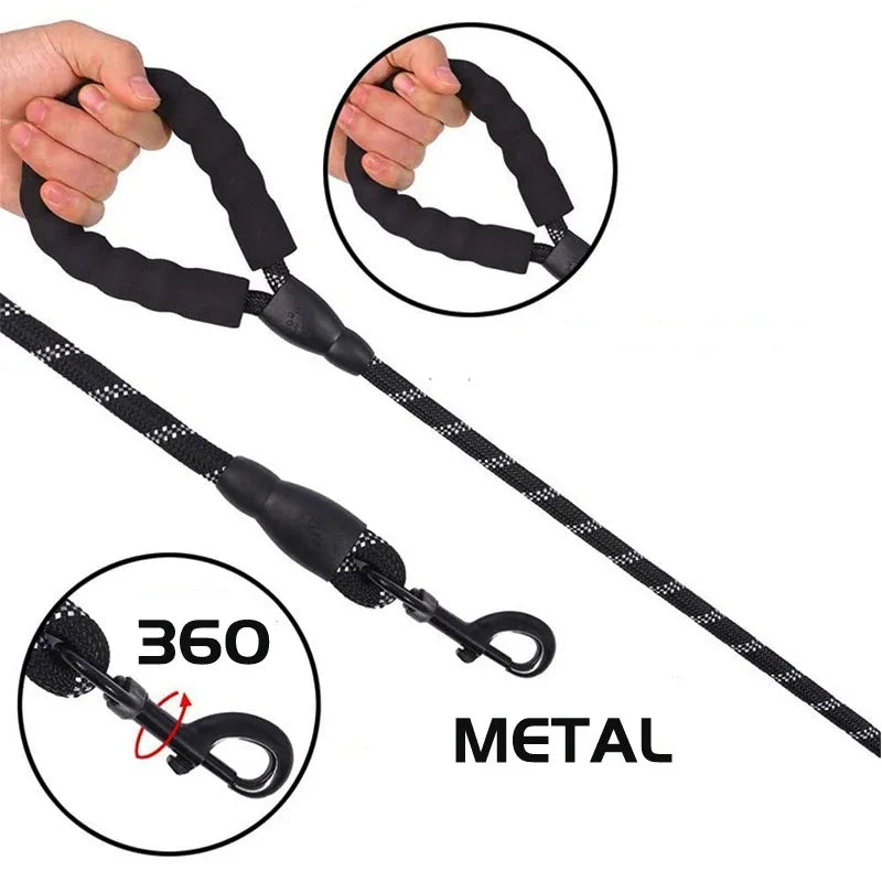 Dog Collar Leash Set Adjustable AntiPull Nylon Outdoor Training
