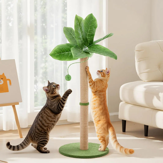 JHK Palm Tree Cat Scratching Post With Dangling Ball For Indoor Cats