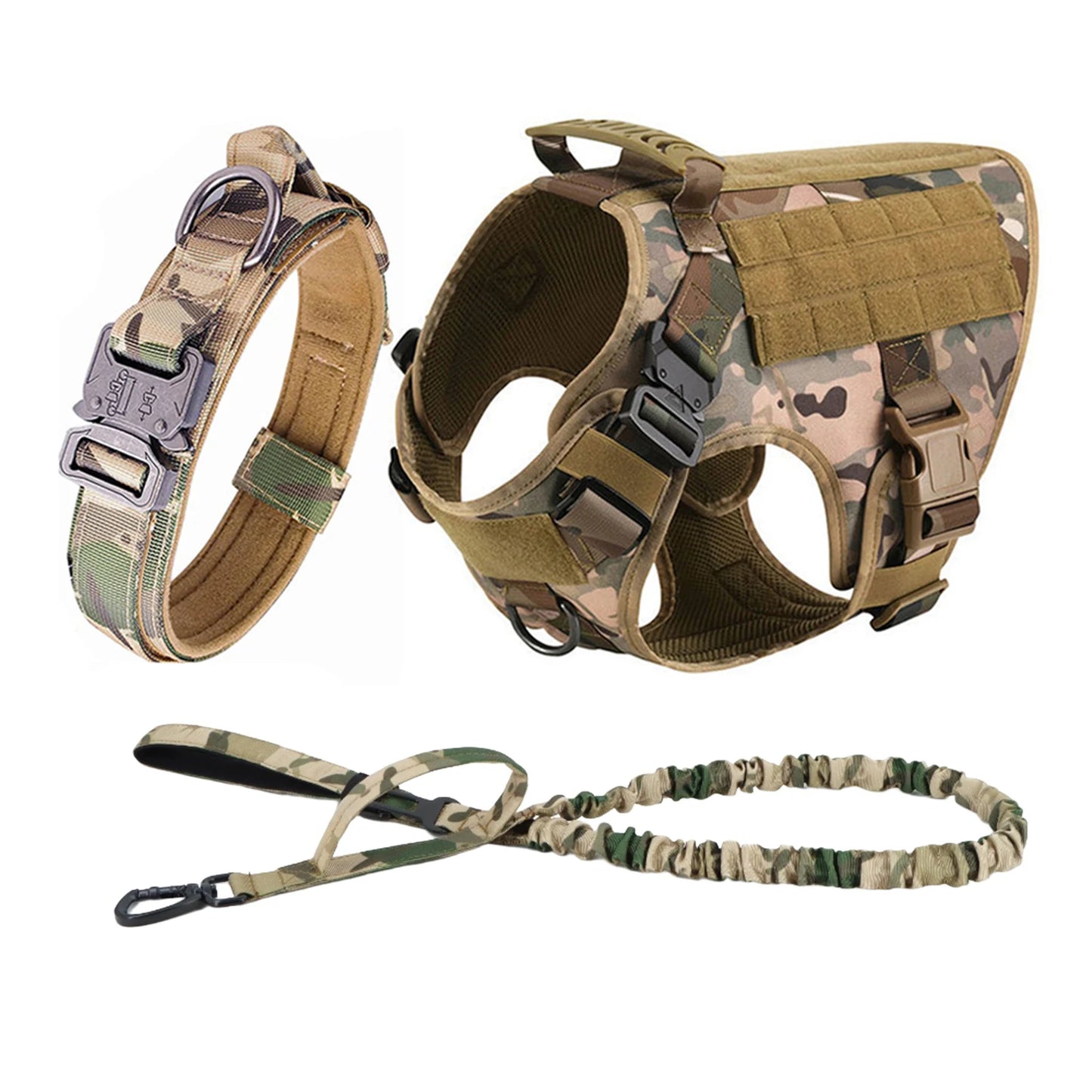 Military Dog Harness Collar Leash Molle Pouches For Medium Large Dogs Pet German Shepherd Training Walking Vest Dog Harnesses