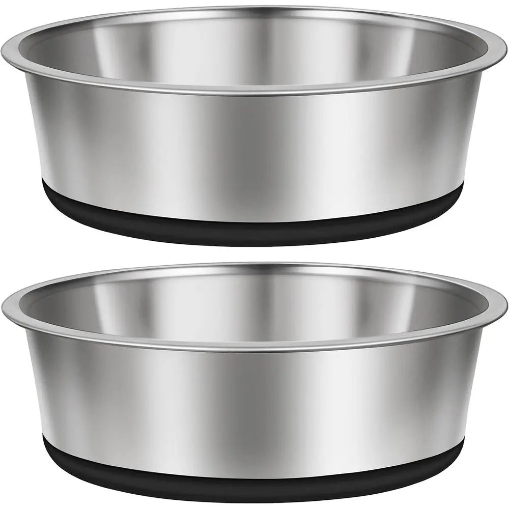Durable Stainless Steel Dog Bowls Silicone Antislip Base Rust Resistant