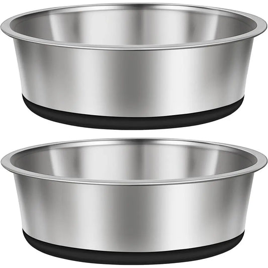 Durable Stainless Steel Dog Bowls Silicone Antislip Base Rust Resistant