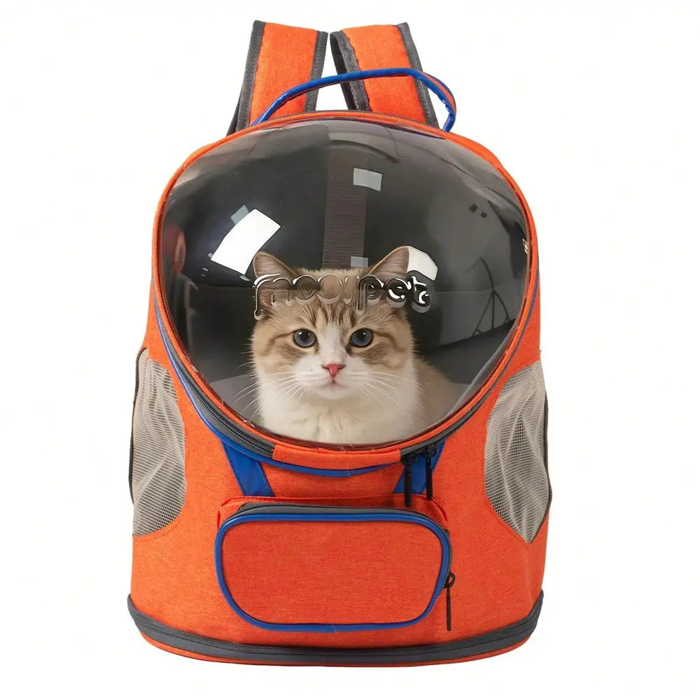 Backpack Carrier, Foldable, Breathable Transparent, Suitable For Cats And Dogs, Portable Travel Bag With Zipper, Essential Pet