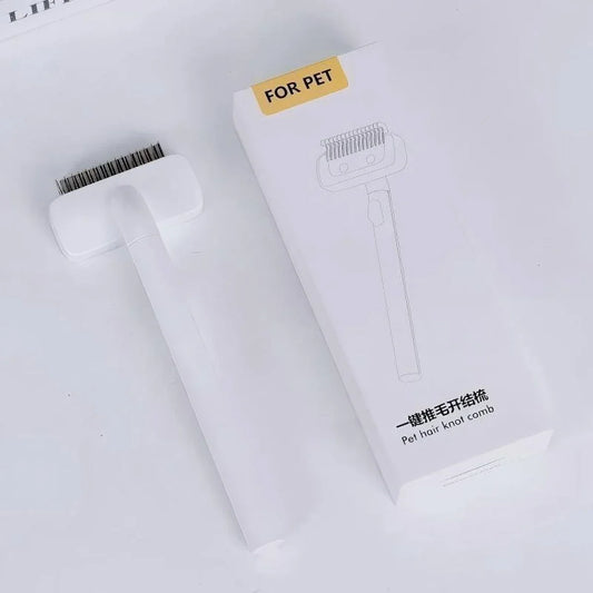 Stainless Steel Pet Grooming Comb With Rounded Knife Head For Cats And Dogs