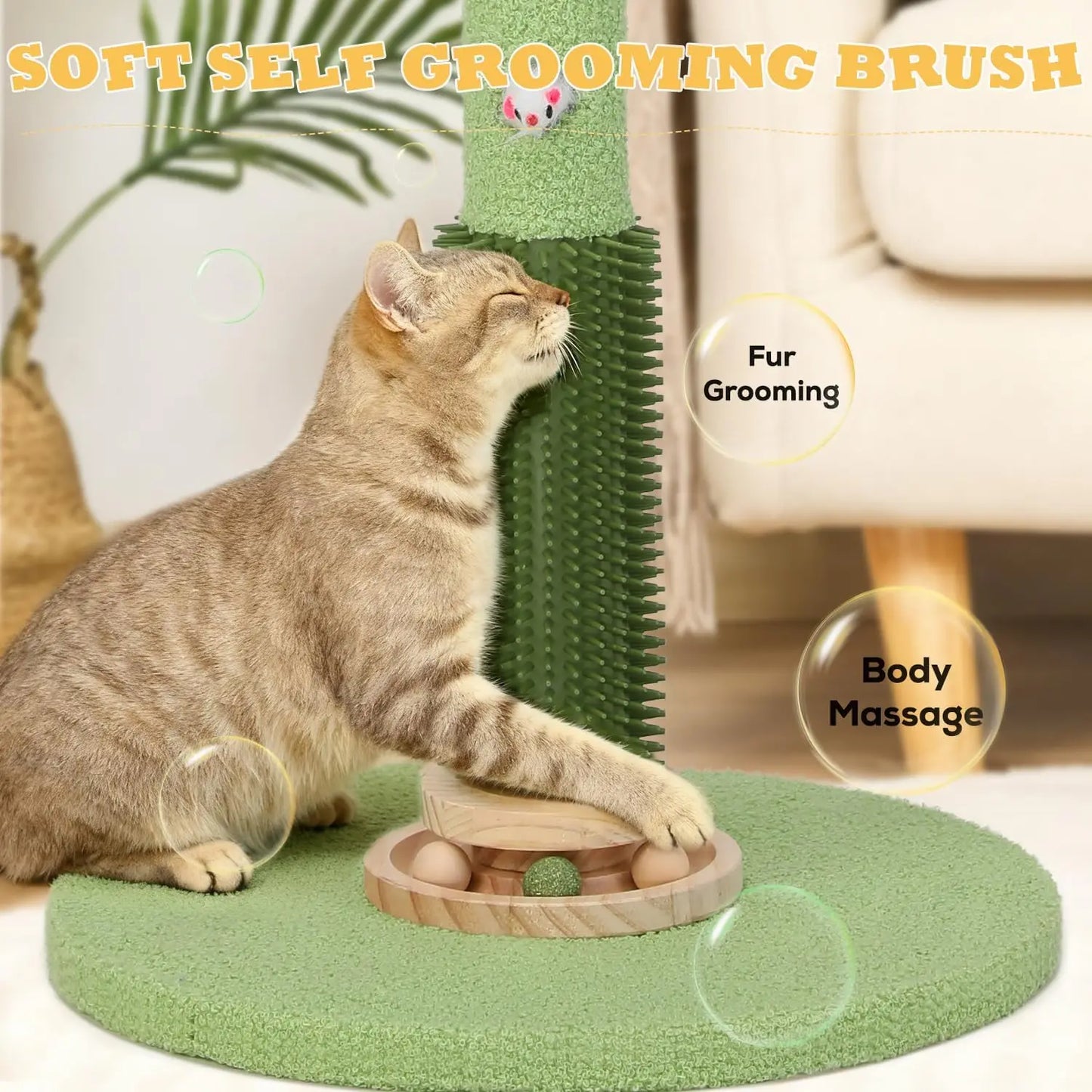 Cat Scratching Post,37.5'' Tall Sisal Cat Tree Scratching Post for Indoor Cat,Cat Scratcher with Cute