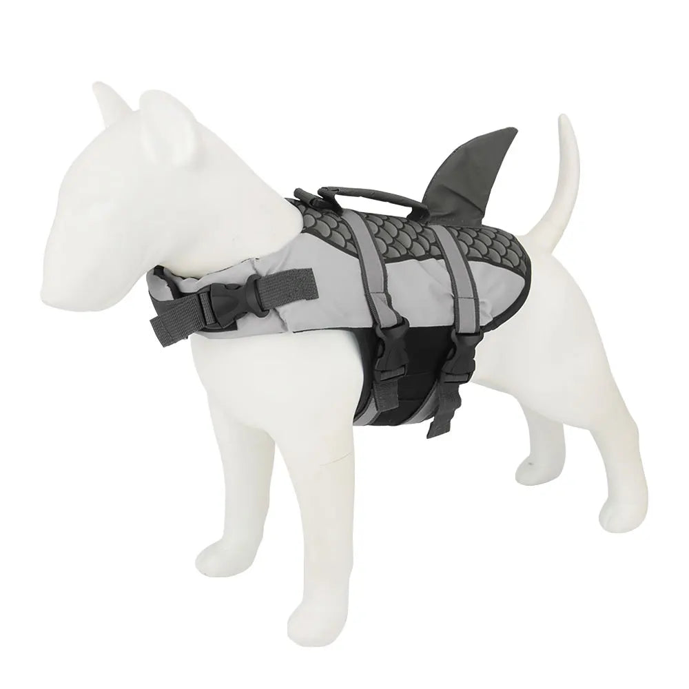 Dog Shark Style Life Jacket Vest Harness For Summer Swimming