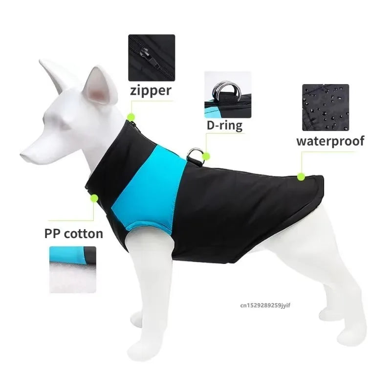 NONECN Waterproof Warm Dog Coat Padded Zipper Jacket