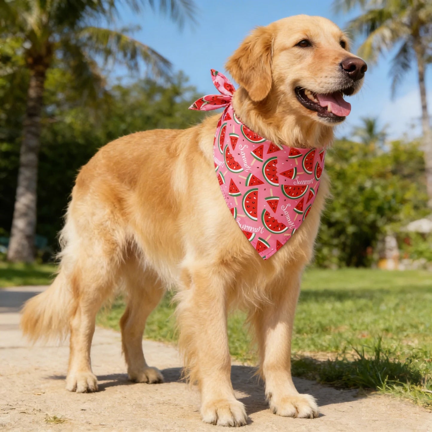 Soft Washable Fruit Floral Dog Bandana For Pets