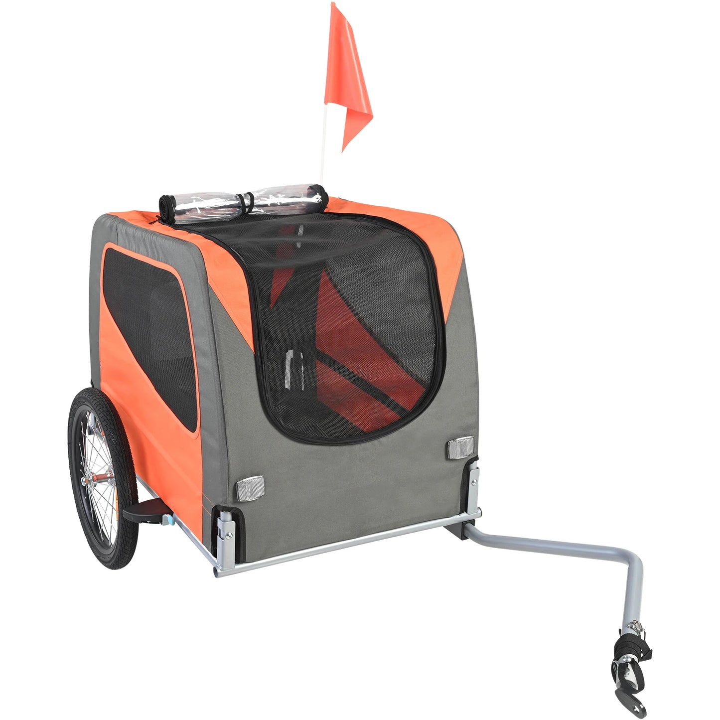 SucceBuy 66lbs Pet Cart Bicycle Carrier Dog Bike Trailer with Folding Frame & Wheels Reflectors Flag for Dogs Accessories
