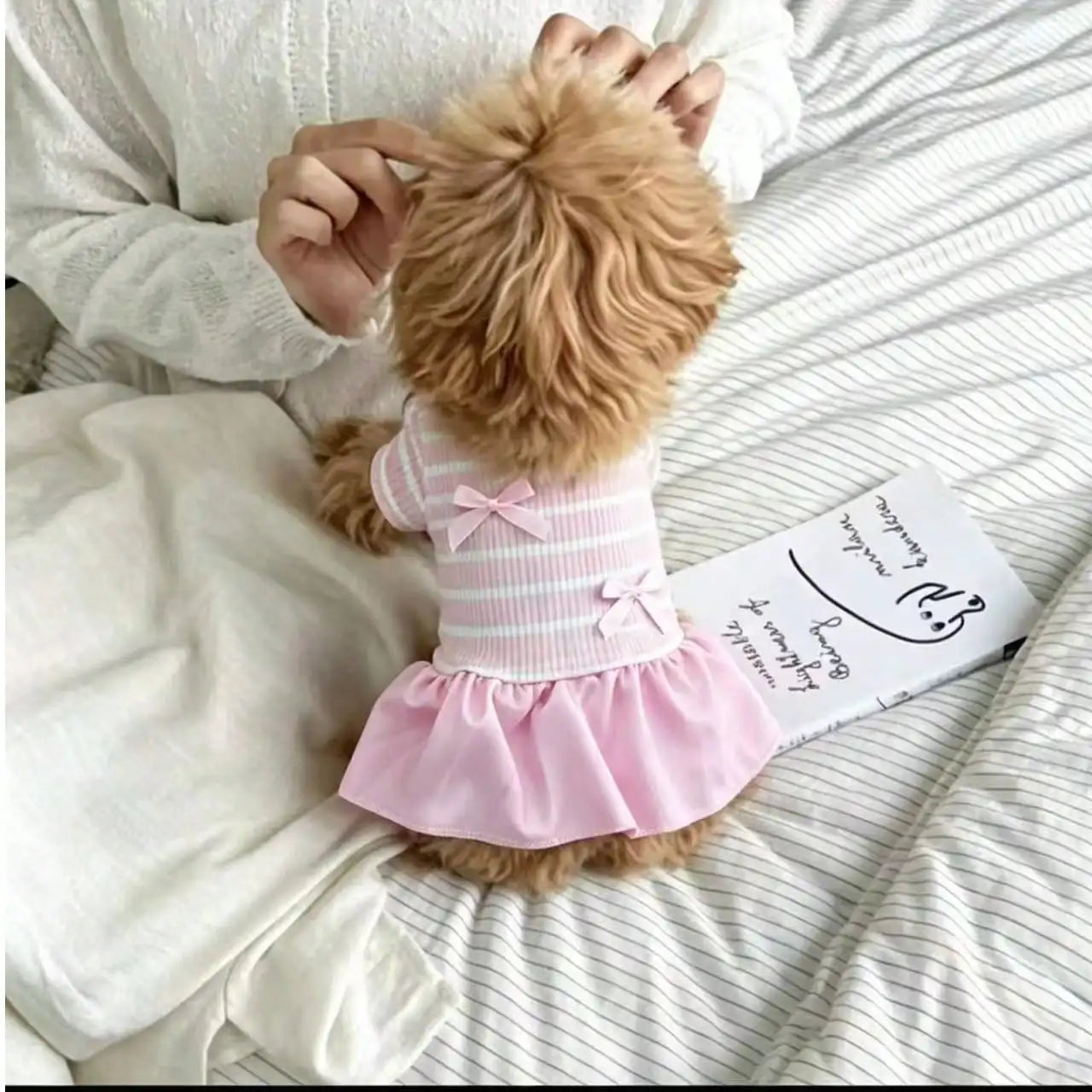 Small Dog Striped Casual Dress Lightweight Airy Fabric Pet Clothes