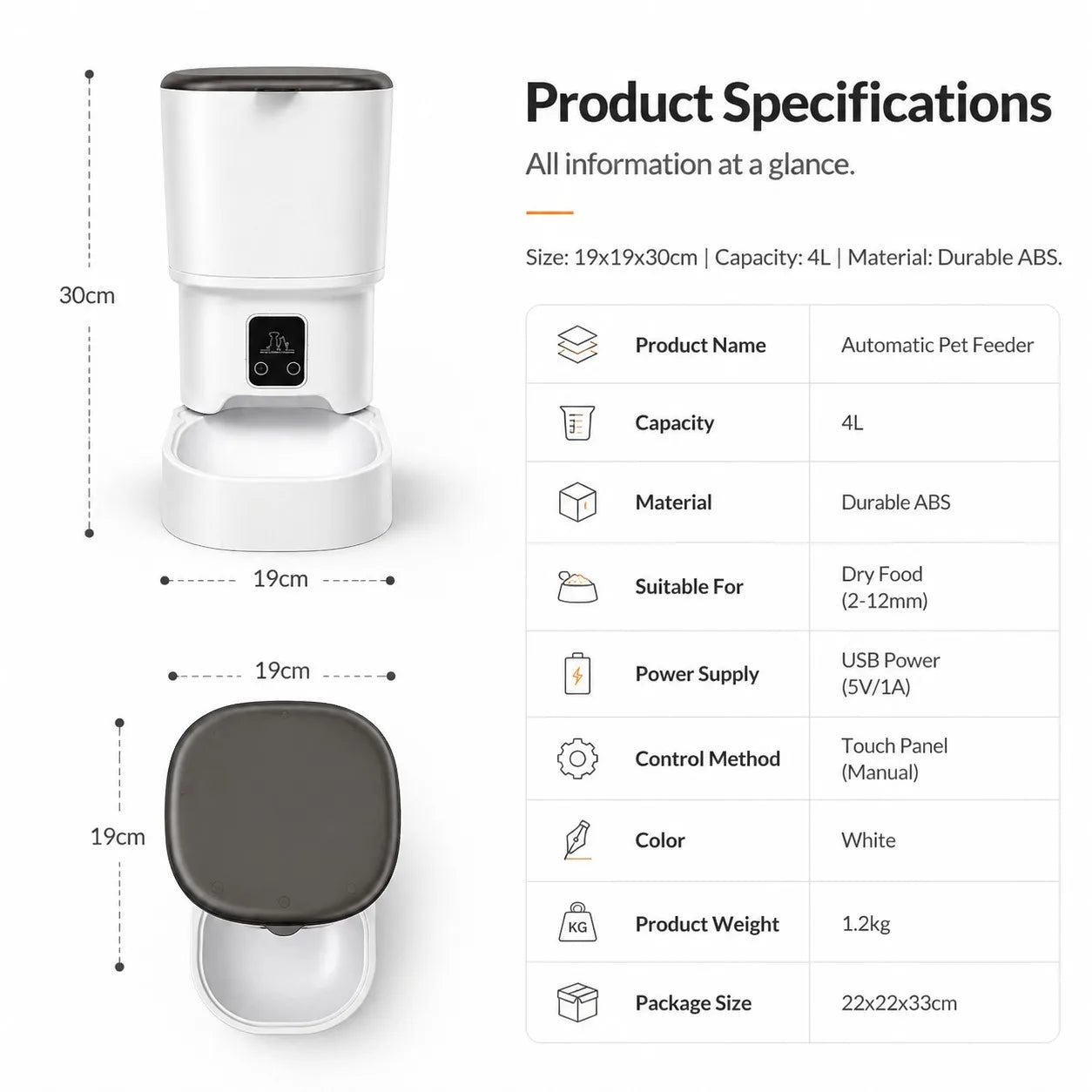 Smart Automatic Cat Feeder App Control Timed Feeding Anti Clogging