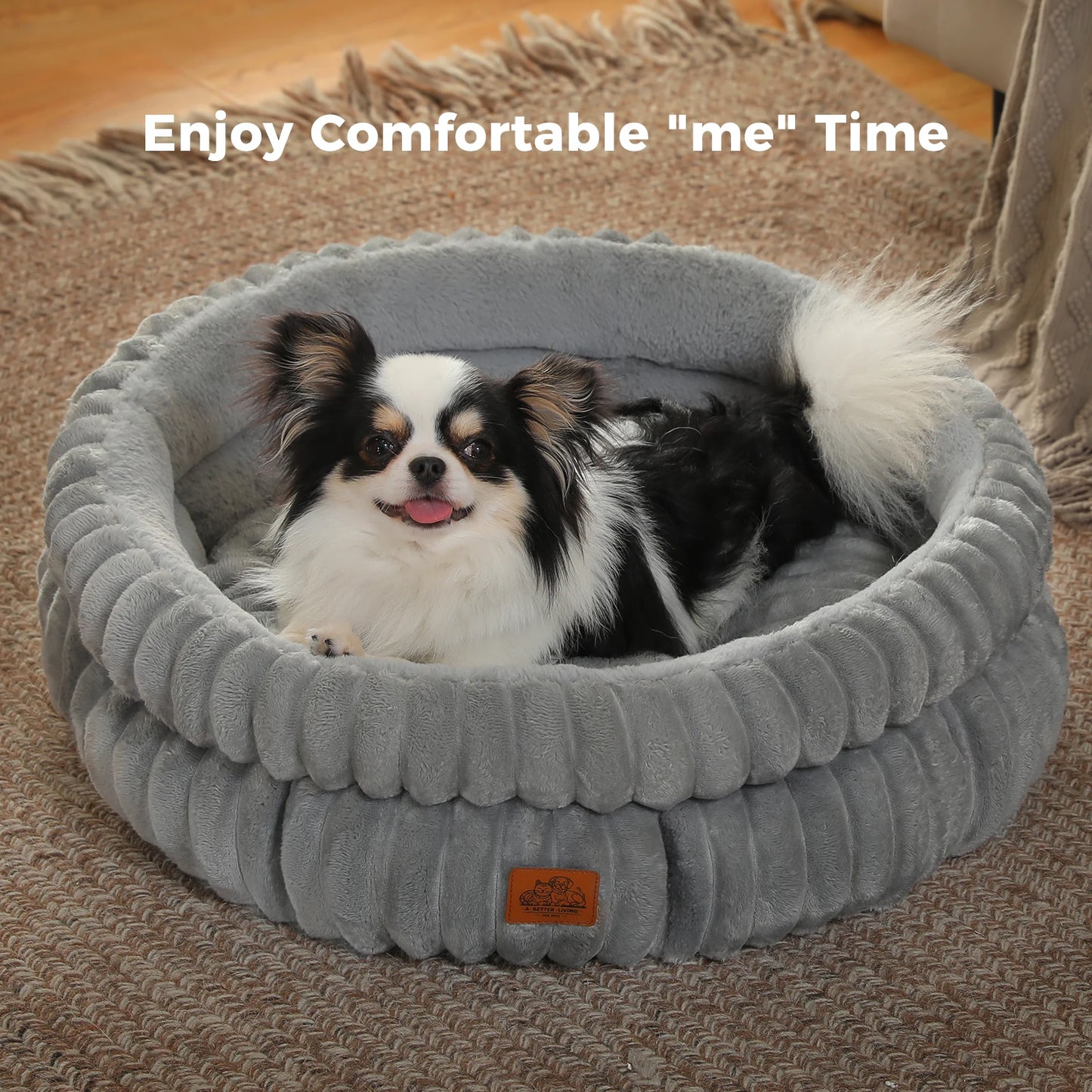 PAWZ Road Round Dog Bed Washable With Anti Slip Bottom