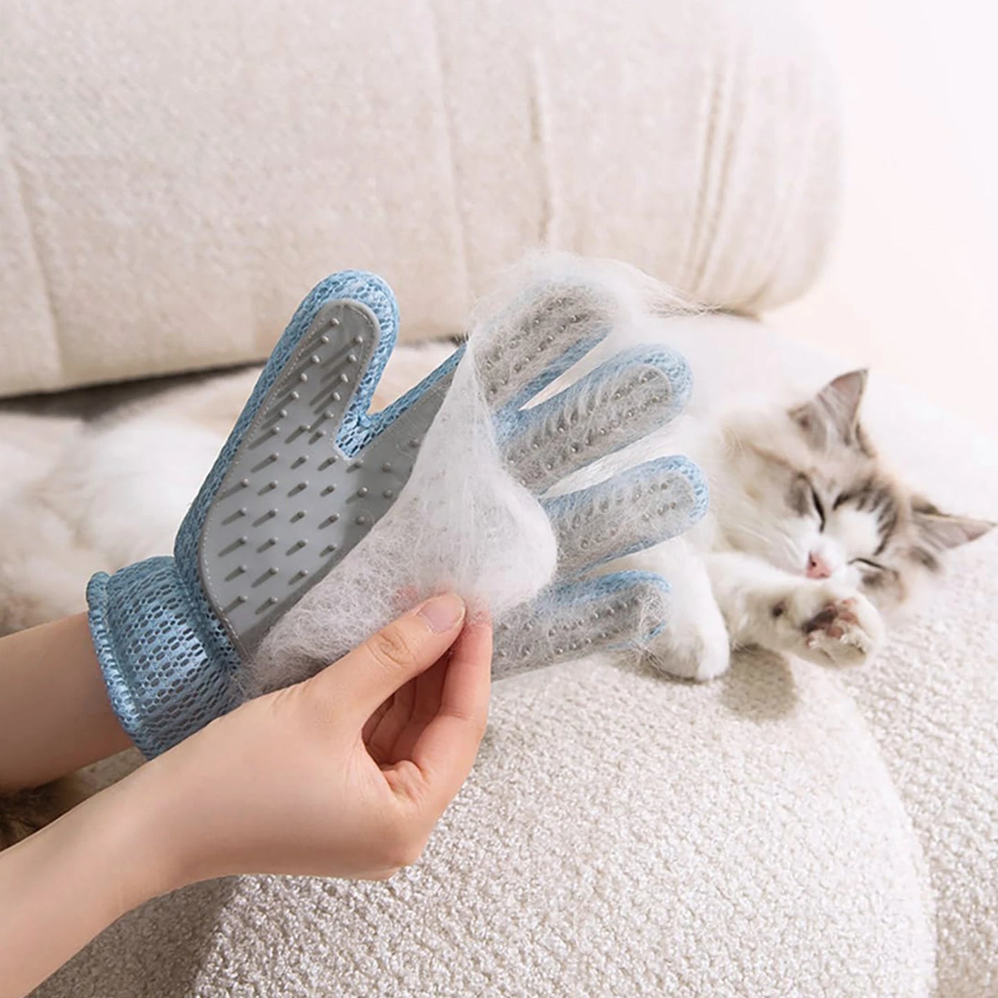 Universal Rubber Pet Grooming Glove Deshedder Removes Dog Cat Fur
