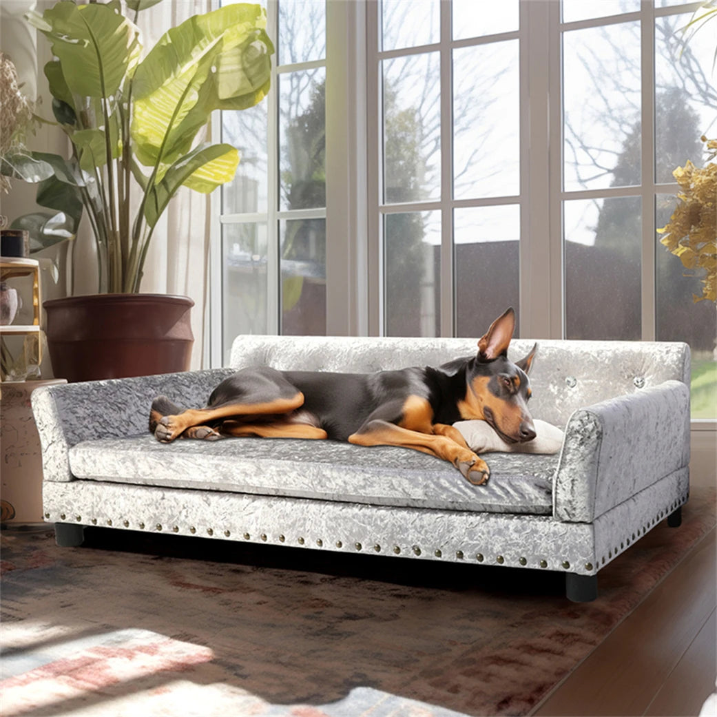 BORWART Heavy Duty Raised Pet Sofa Bed Cushioned Dog Cat Lounge
