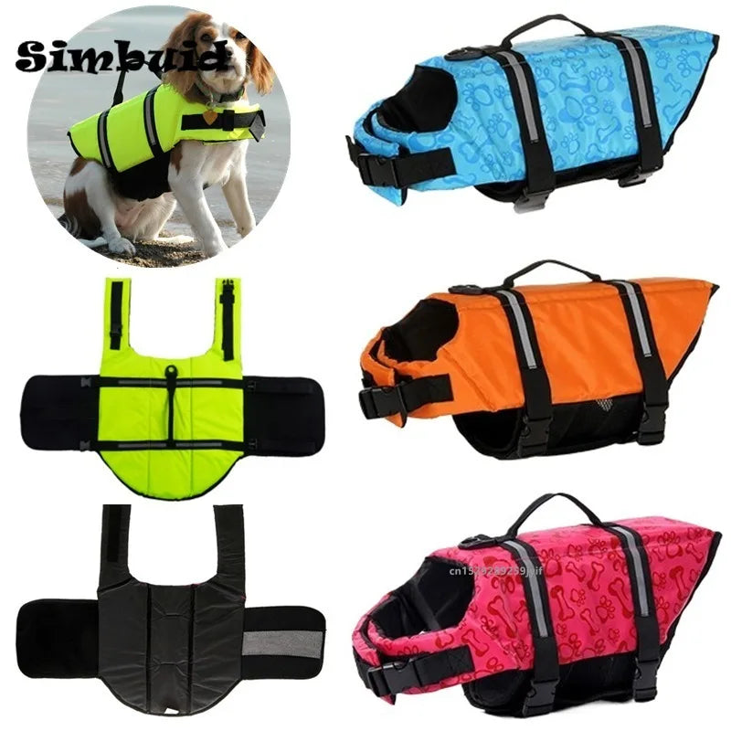 Dog Reflective Adjustable Life Jacket Enhanced Buoyancy Safety Vest