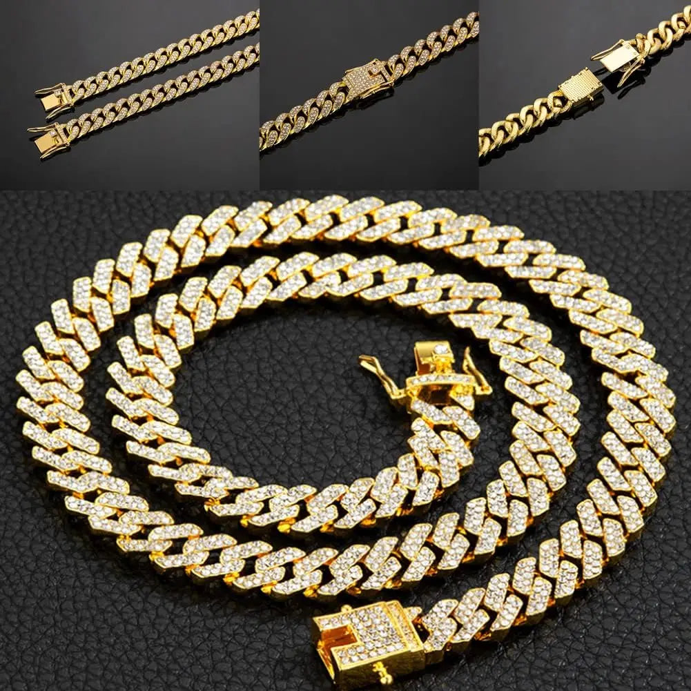 Cuban Chain Stainless Steel Dog Collar With Adjustable Buckle