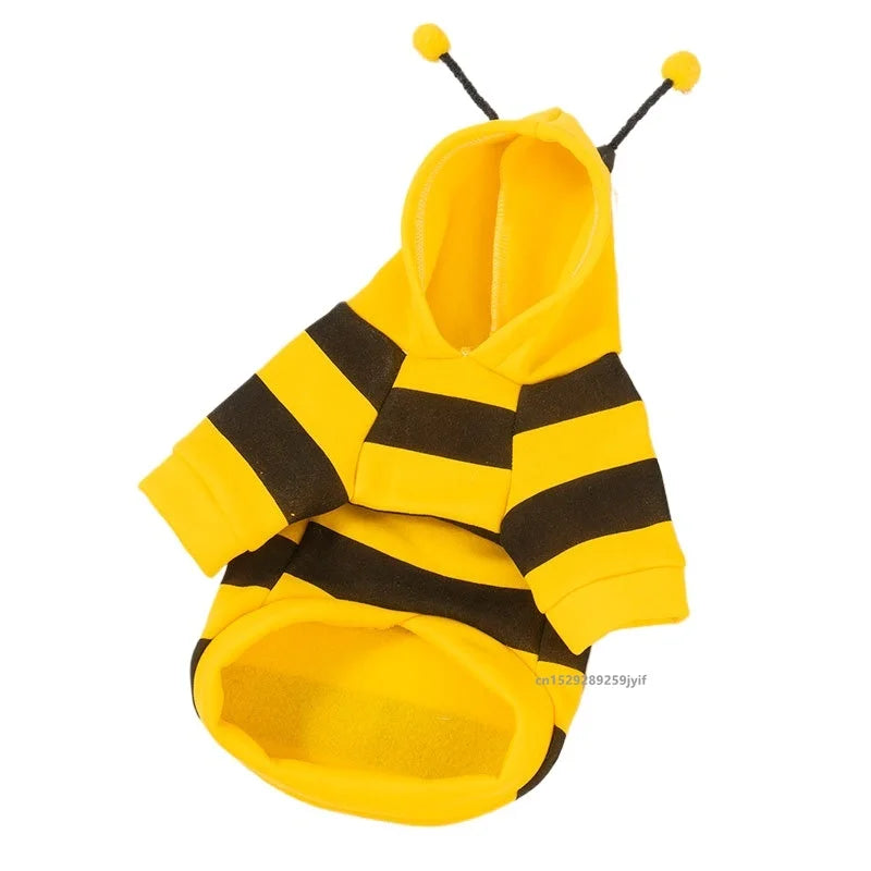 Bee Pet Puppy Coat Winter Warm Dog Hoodie Cosplay Costume