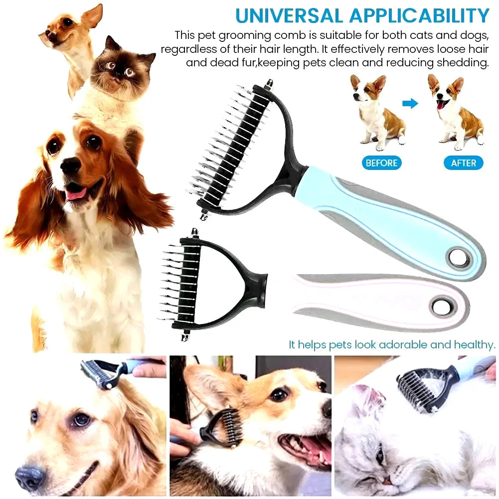 Pet Cat Hair Removal Comb For Dogs Grooming Dematting Deshedding Tool