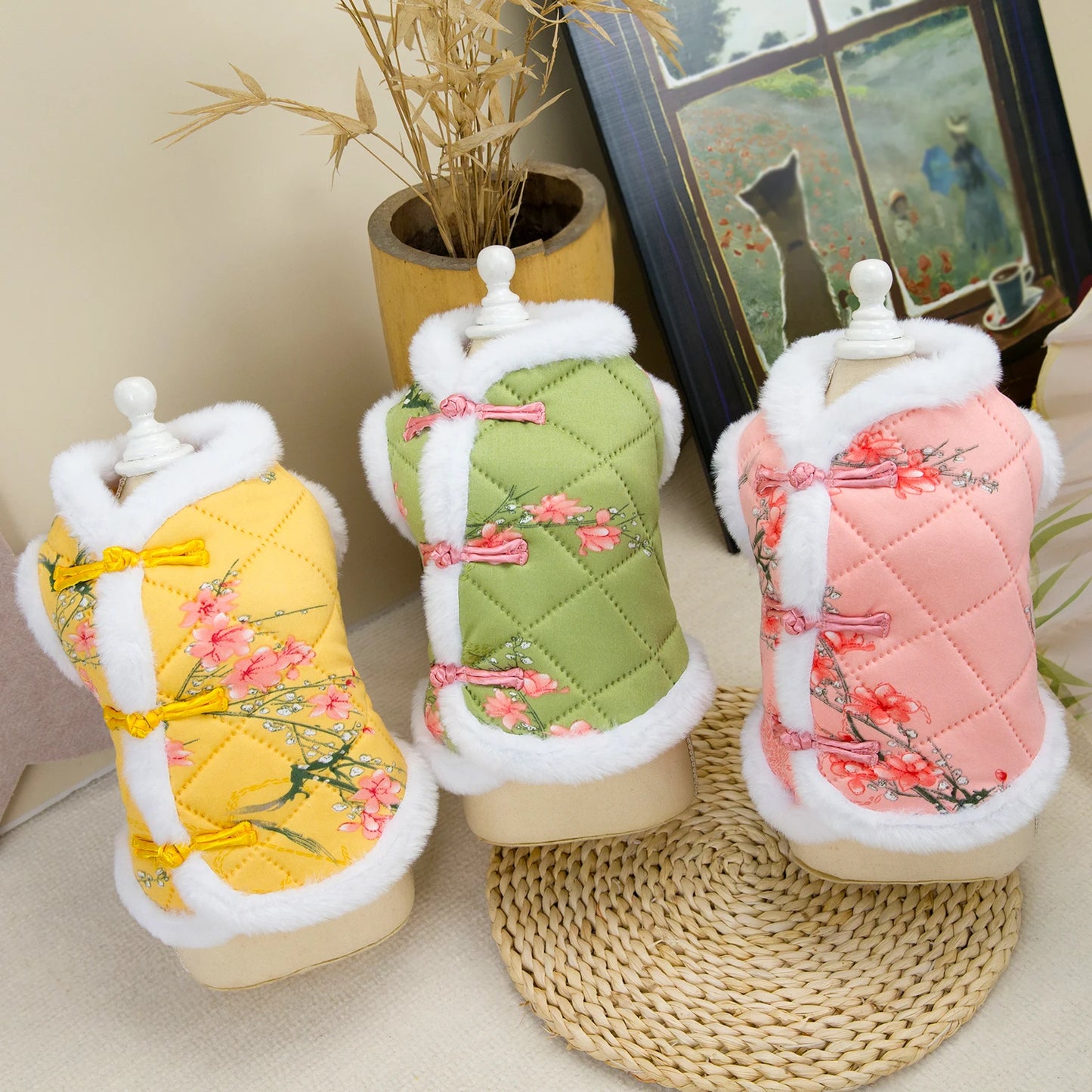 Warm Chinese Style Pet Dog Tang Suit Vest Jacket