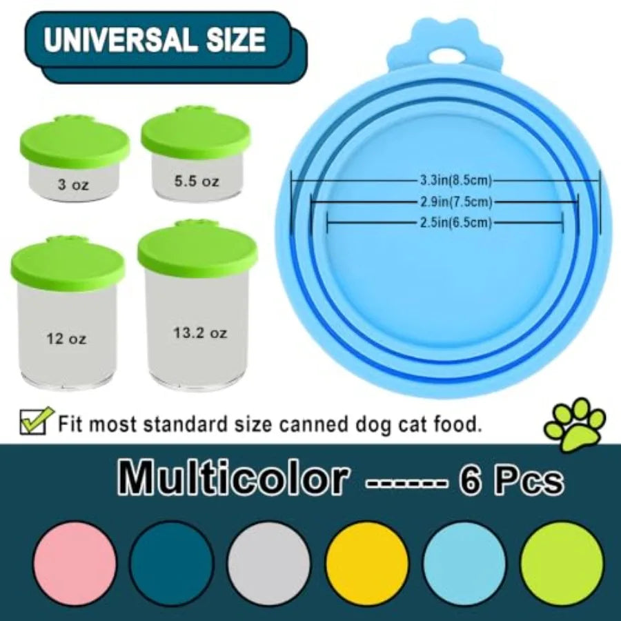 Silicone Pet Can Lids 6 Pack Fits Most Canned Foods