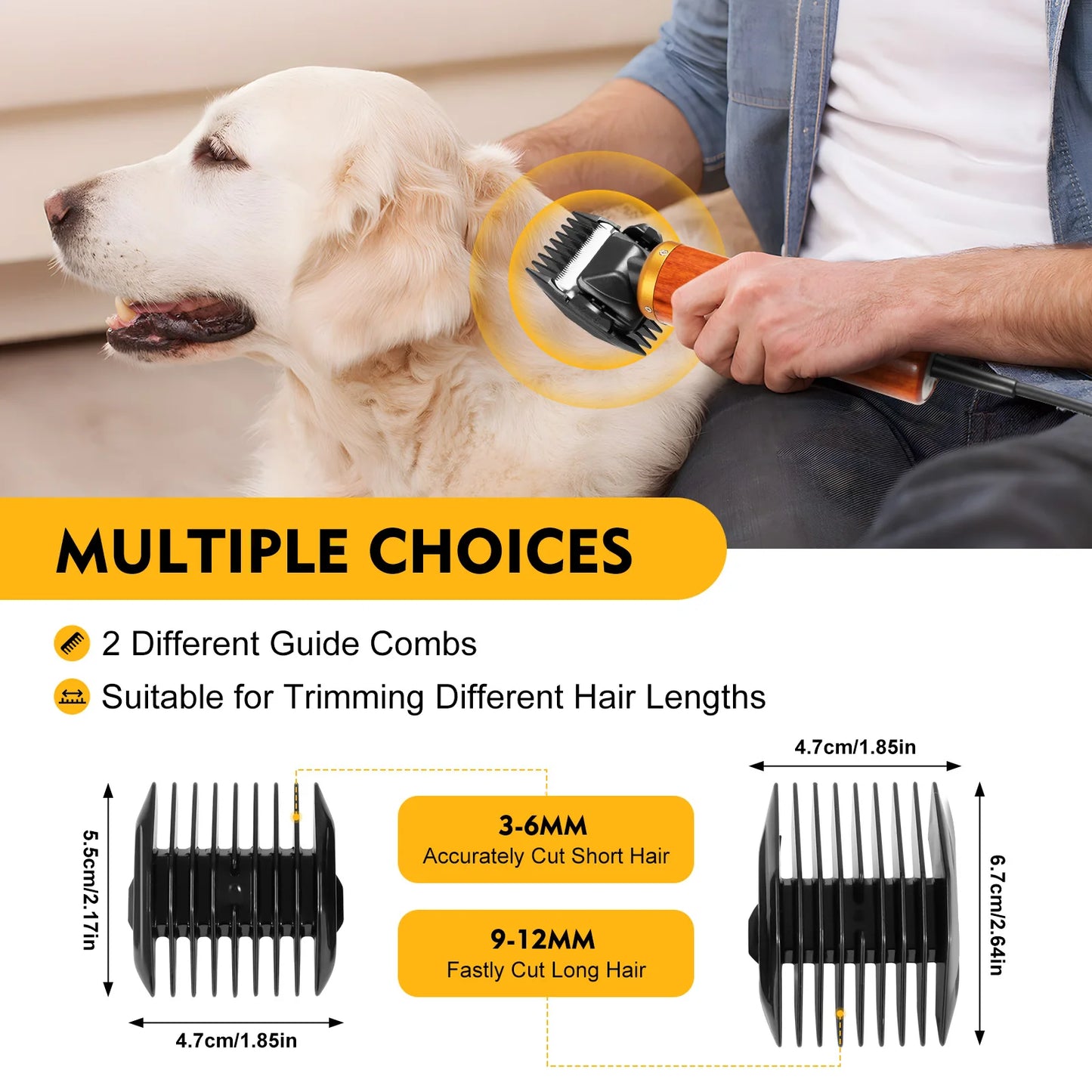 55W Pet Clipper Low Noise Electric Grooming Trimmer For Pets