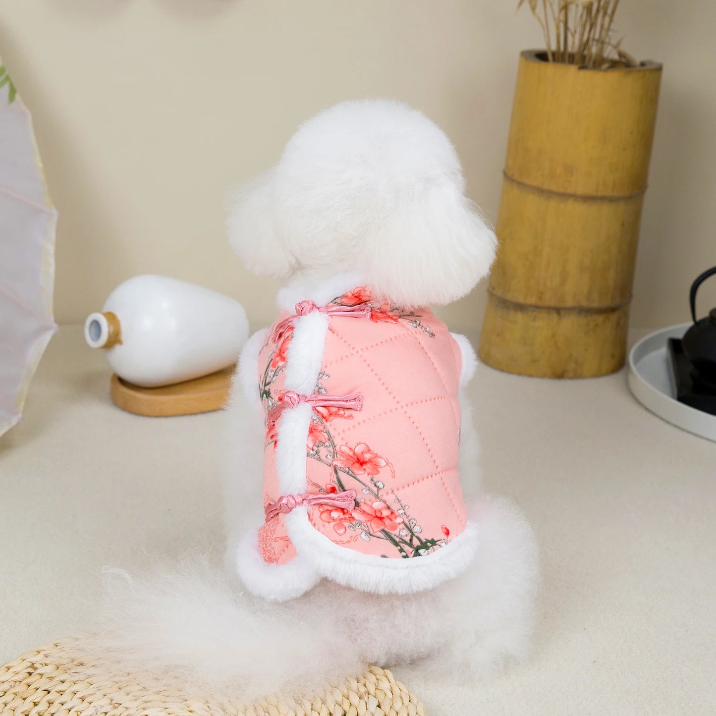 Warm Chinese Style Pet Dog Tang Suit Vest Jacket