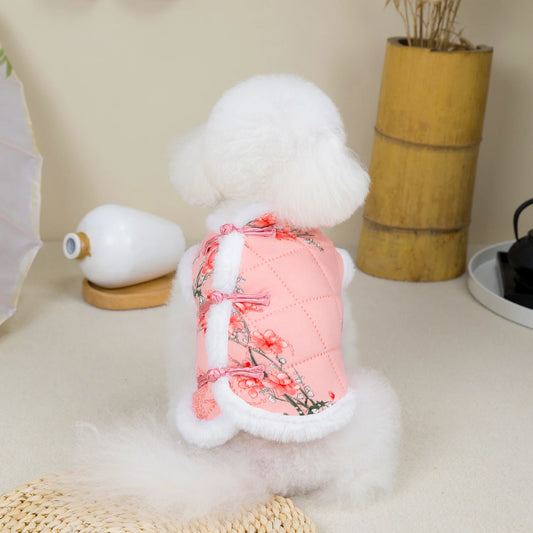Warm Chinese Style Pet Dog Tang Suit Vest Jacket