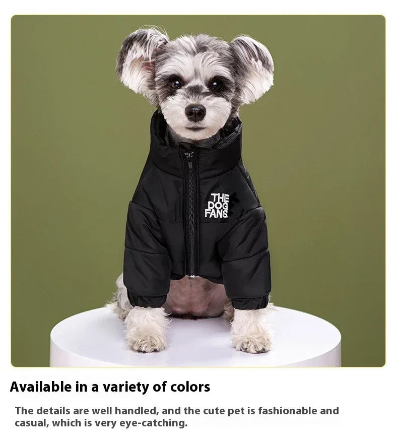 Winter Embroidered Dog Coat For Pets Thickened Warm Clothing