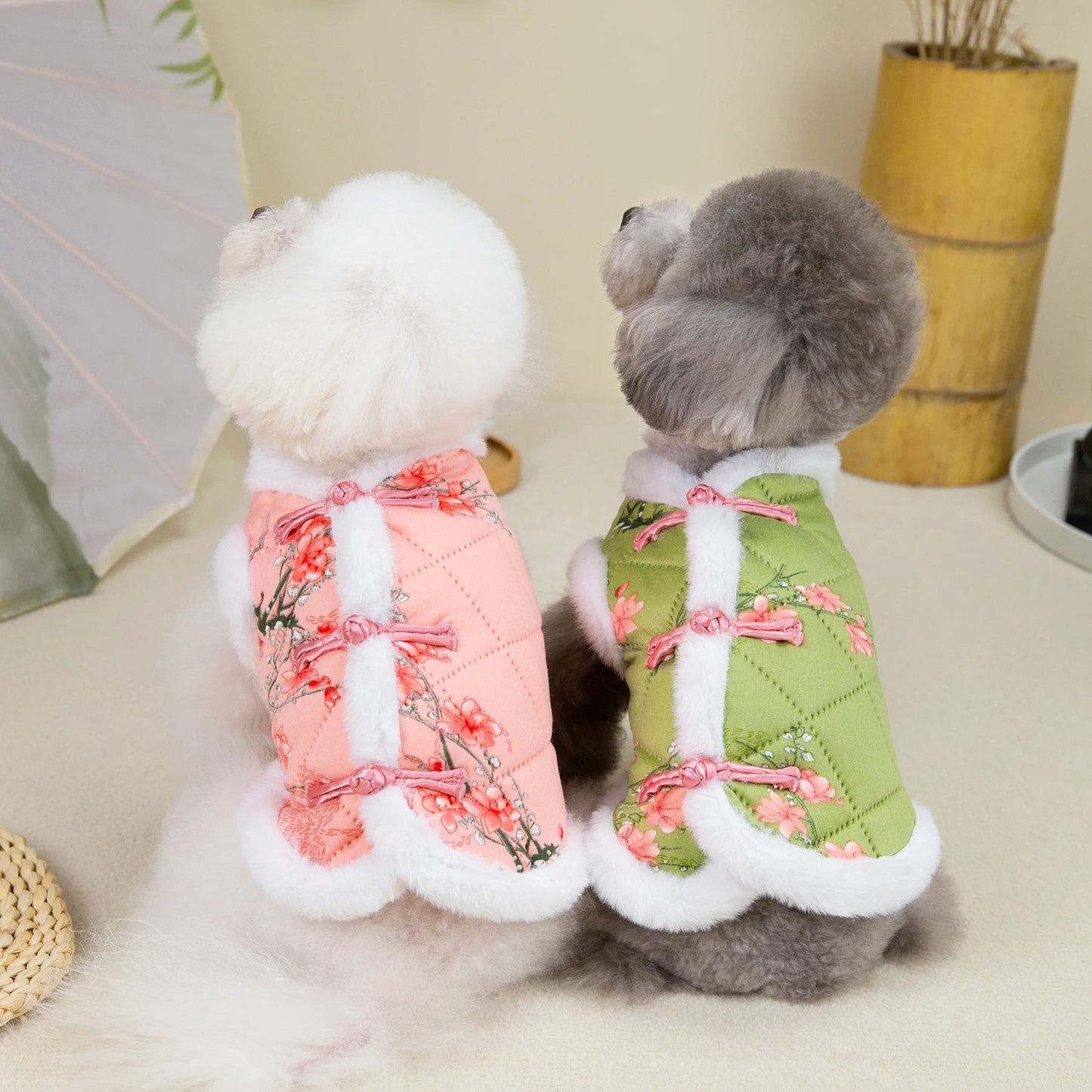 Warm Chinese Style Pet Dog Tang Suit Vest Jacket