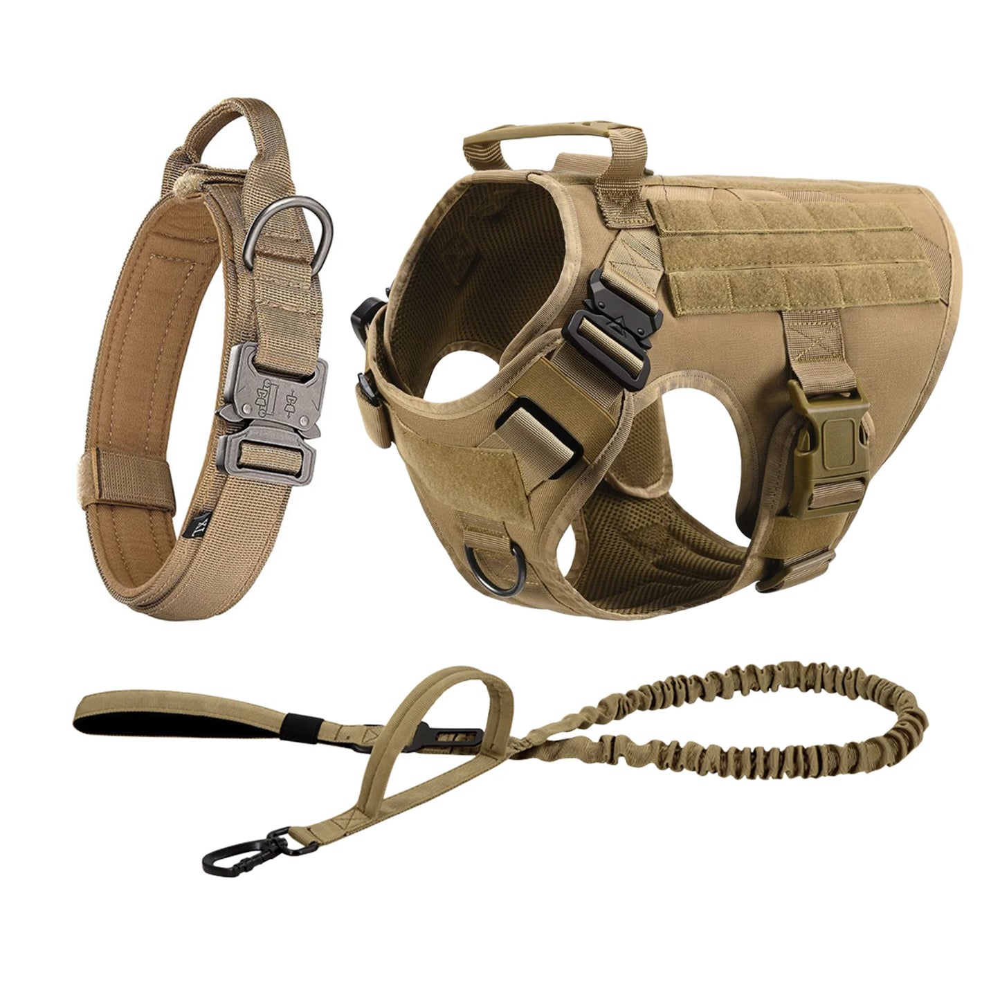 Military Dog Harness Collar Leash Molle Pouches For Medium Large Dogs Pet German Shepherd Training Walking Vest Dog Harnesses