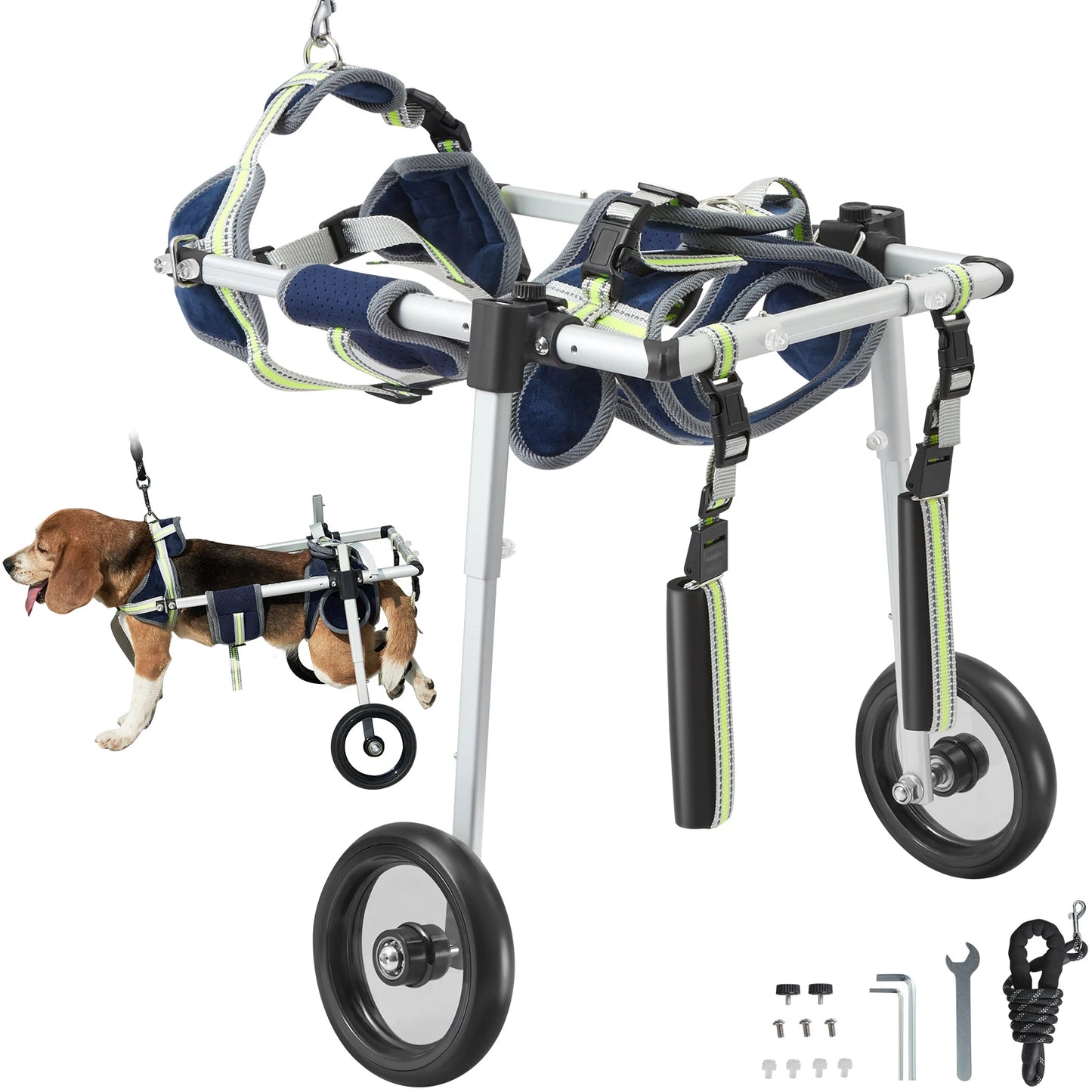 Dog Wheelchair With Two Wheels For Hind Legs And Mobility