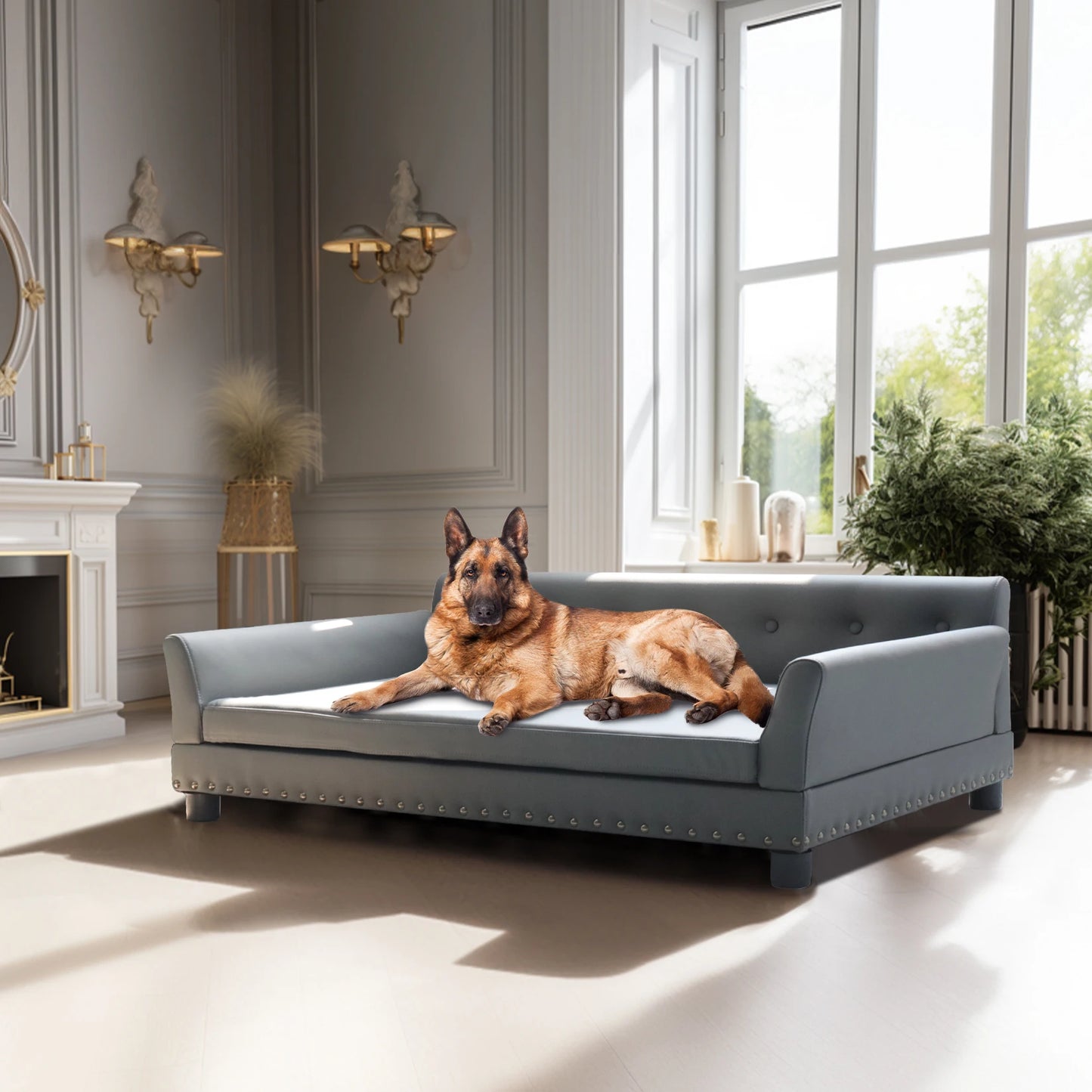 BORWART Heavy Duty Raised Pet Sofa Bed Cushioned Dog Cat Lounge