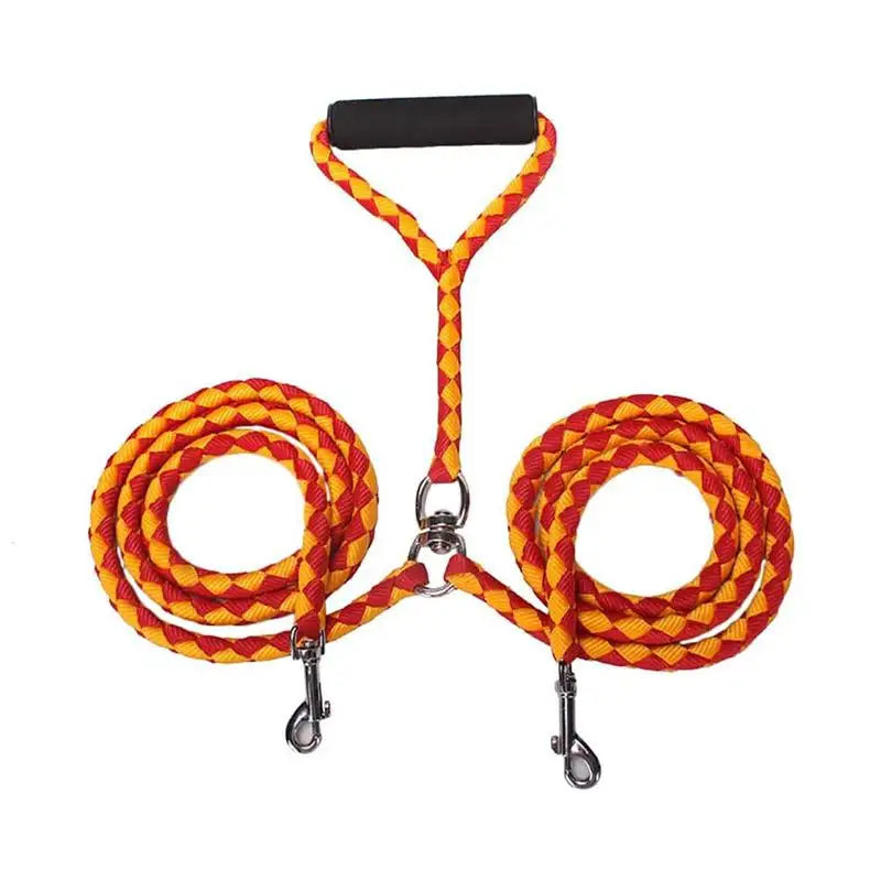 Double Pet Leash For Two Dogs Durable Anti Tangle Walking