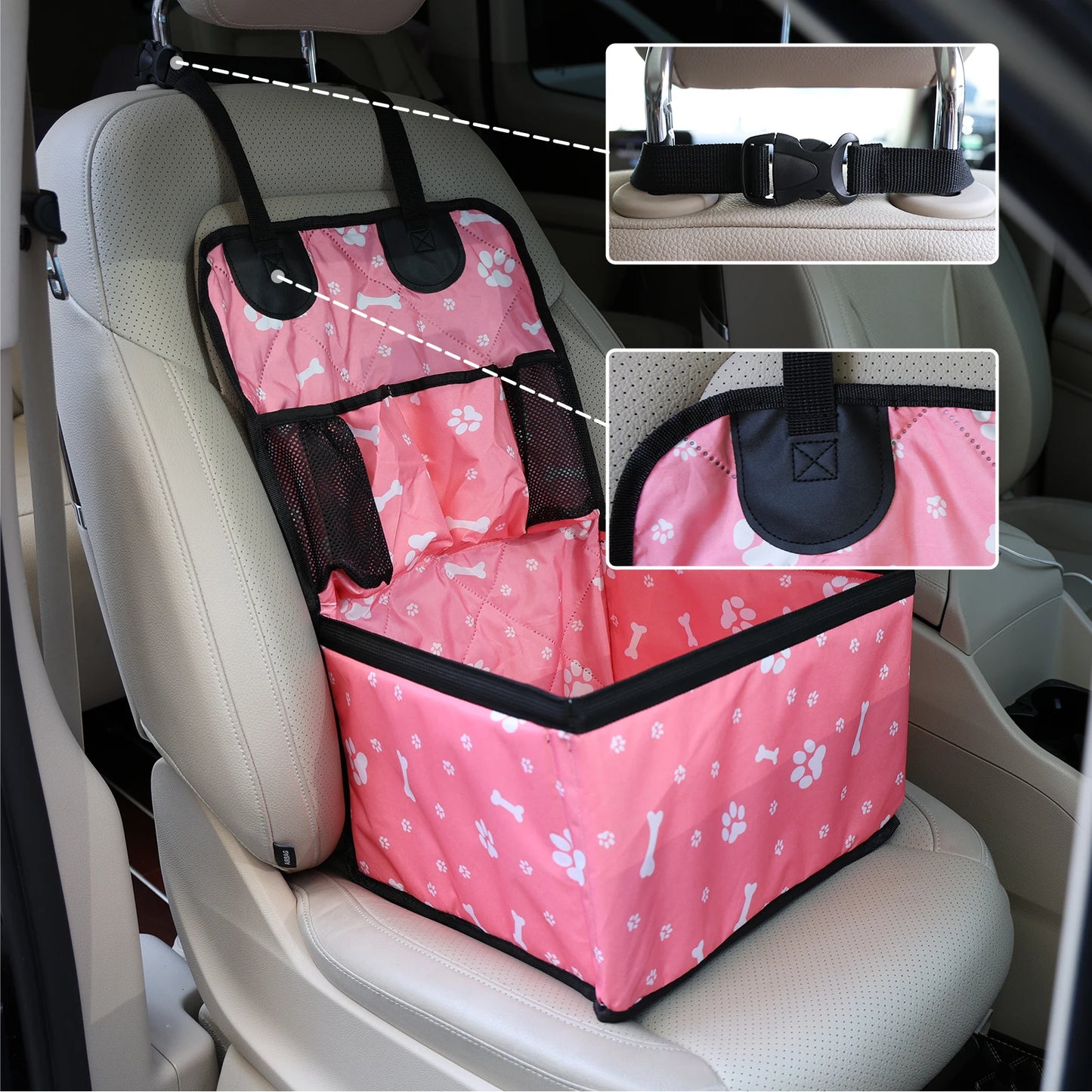 PaiPaitek Universal Pet Car Seat With Storage Pockets